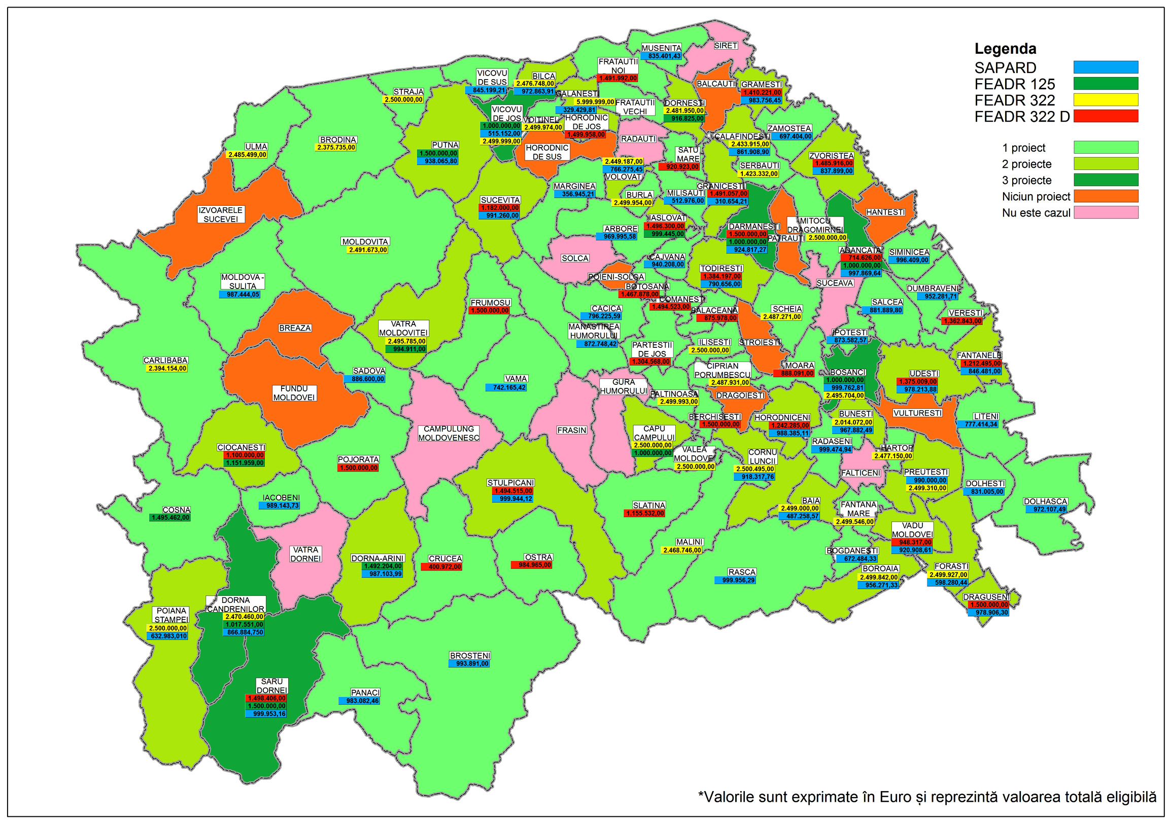 Local Harta Absorbtiei Fondurilor Europene In Judetul Suceava