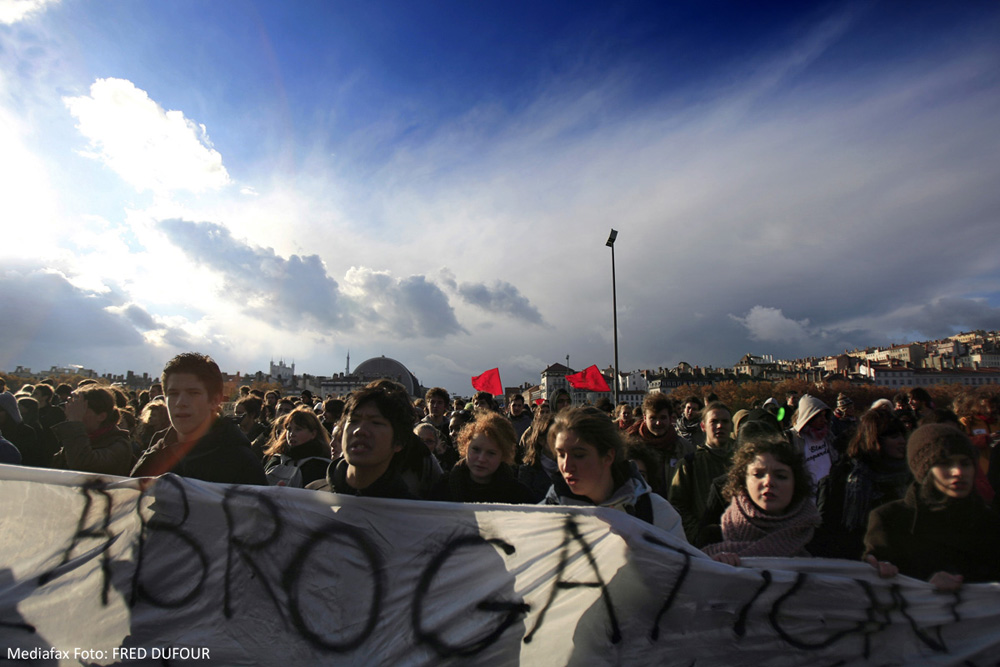Protest al studenţilor francezi la Lyon, 14 noiembrie2007