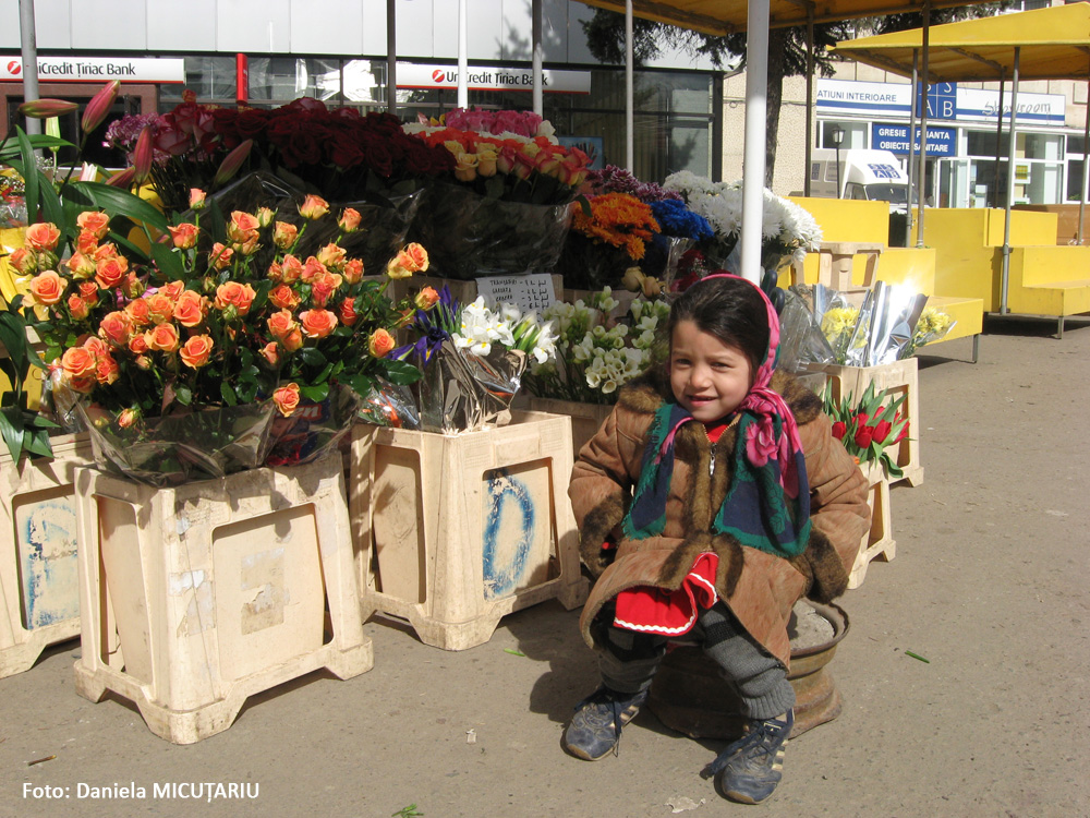 Florăreasă la cinci ani. Suceava, martie 2008.