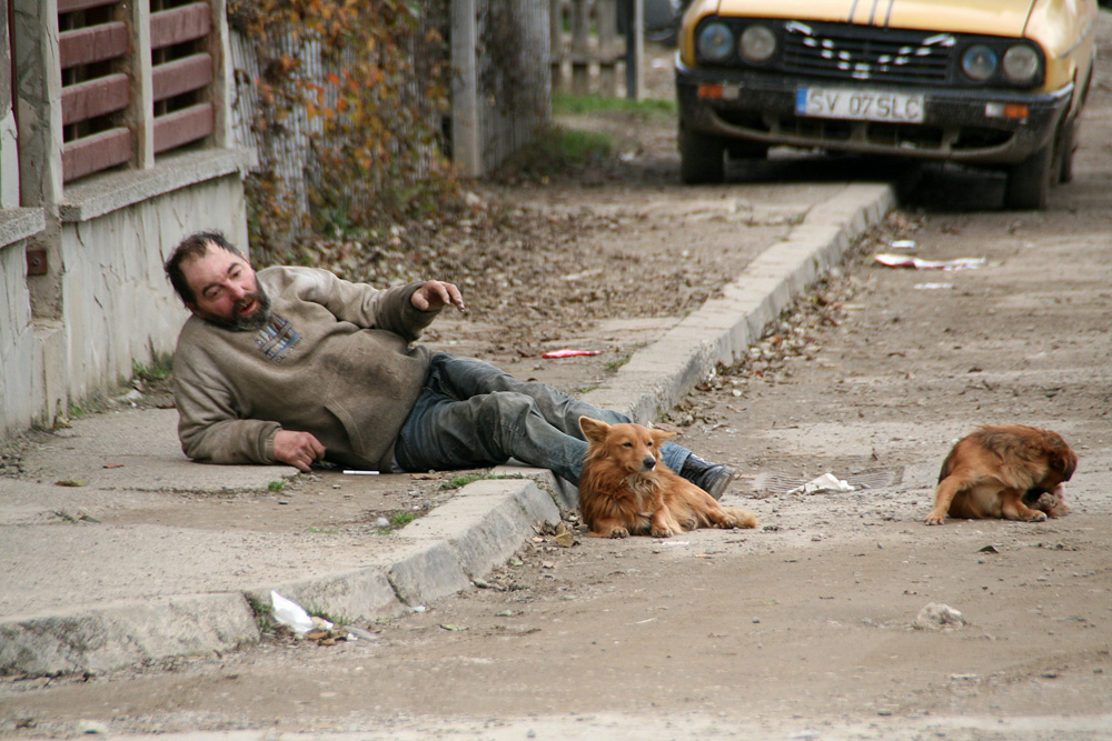 O mică poticneală. Suceava, noiembrie 2009. Foto: Marius ŞUIU