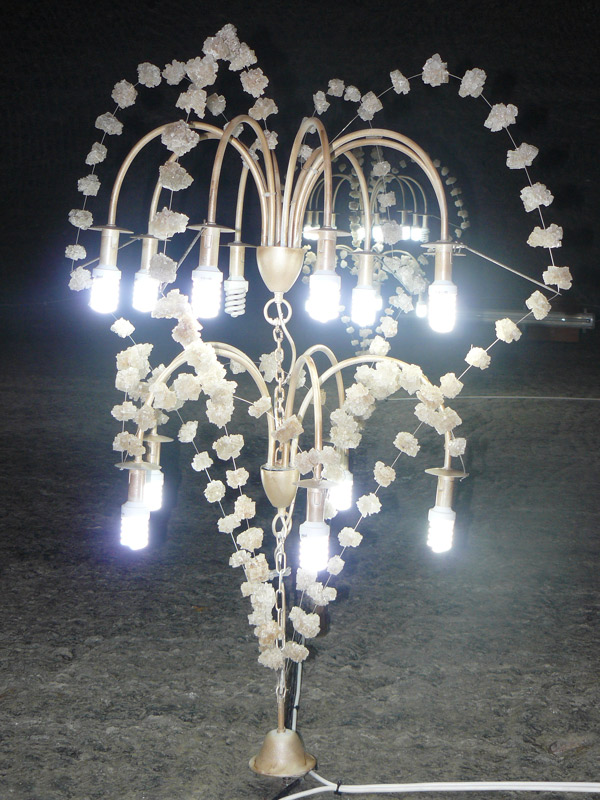 Candelabru din droburi de sare, in Mina Cacica . Autor: Florin  PAIU