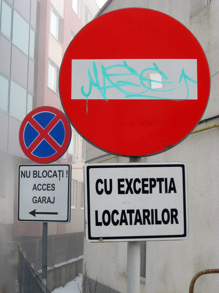 Acces garaj...cu excepţia locatarilor. Autor: Tiberiu COSOVAN