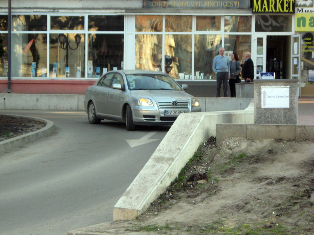 Mesaj pentru pietonii care scurtează drumul: Cărarea leneşului. Foto: Florin PAIU