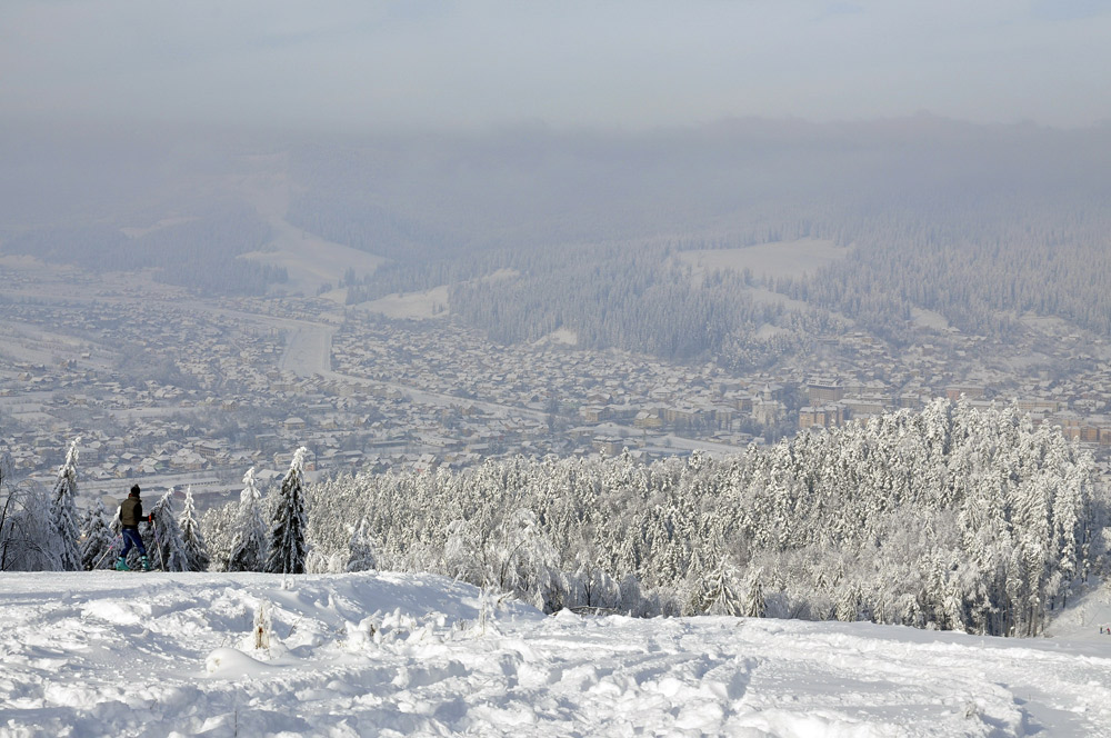 Iarna la Gura Humorului. Foto: Iustin Buculei