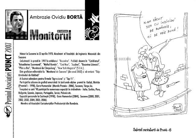 Laureat: Graficianul Monitorului de Suceava, BOA, premiat la Salonul Caricaturii de Presă - Galaţi 2007