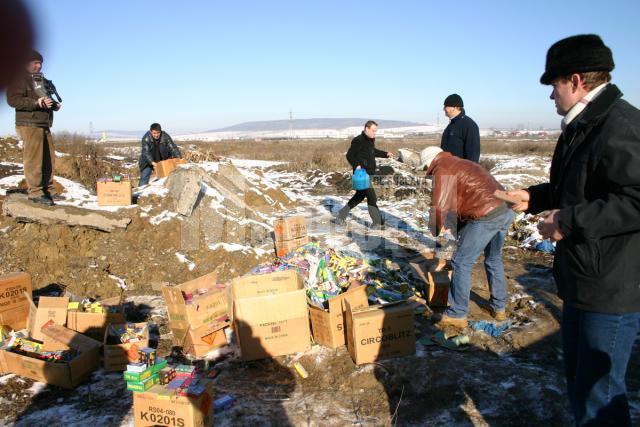 Ieri,356 de kilograme de materiale pirotehnice au fost distruse