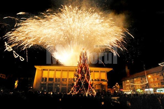 Superb foc de artificii, în centrul Sucevei, pe 1 decembrie 2007 [2]