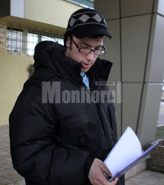 Sorin Alin Verincianu, ieri după-amiază, la ieşirea din sediul Poliţiei Suceava