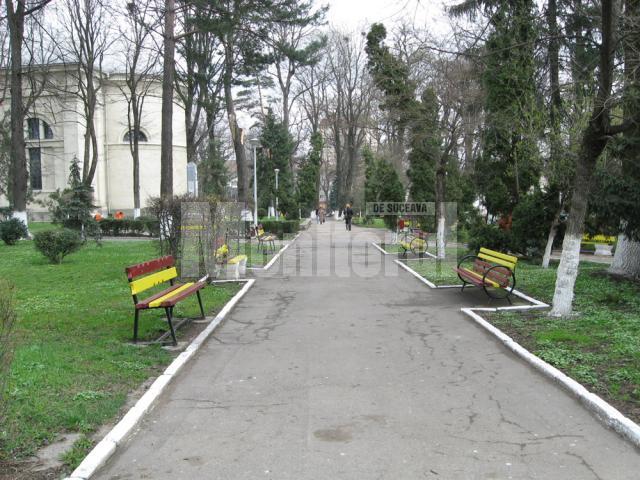 Aleea din Parcul Central care poate fi jalonată cu busturile personalităţilor proeminente ale Bucovinei