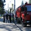 Una dintre cele două autospeciale ale Detaşamentul de pompieri Suceava, care au participat la intervenţie