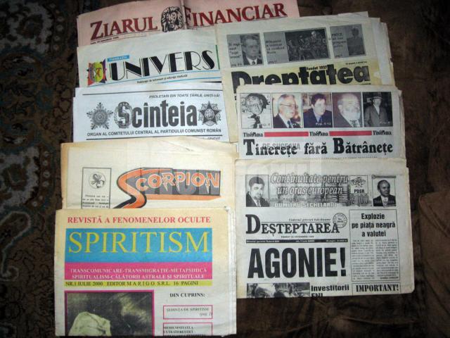 Foto: Adrian Murăriţa a colecţionat peste 7.000 de ziare şi reviste