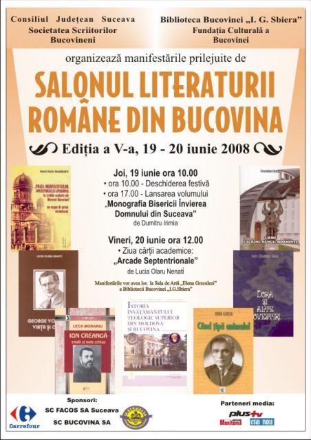 Afiş Salonul Literaturii Române din Bucovina