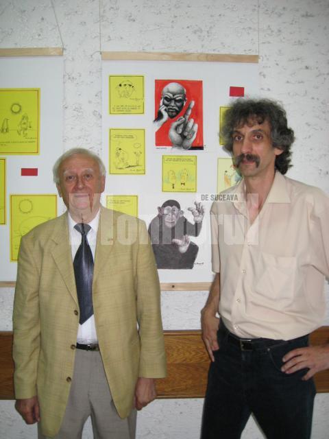 Graficienii satirici Radu Bercea şi Iulian Dziubinschi