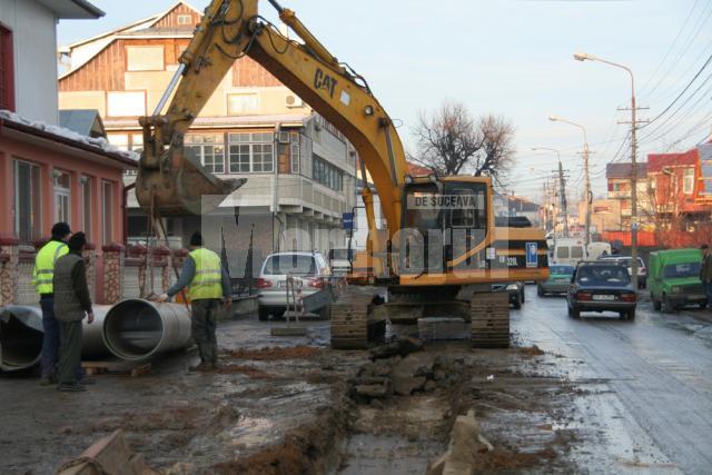 Dificultăţi: Circulaţia rutieră în Burdujeni Sat, îngreunată de lucrările ISPA