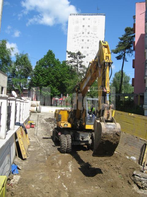 Lucrarile ISPA pe canalizare, începute în spatele Primariei Suceava