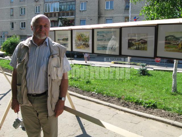 Ioan Bodnar şi expoziţia stradală de acuarelă