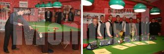 Turneul de snooker de la Suceava a oferit partide atractive, iar participanţii (foto dreapta) au remarcat organizarea fără cusur a competiţiei