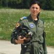 Simona Maierean a avut ieri primul zbor la comandă simplă pe un MIG 21 Lancer. Foto: MEDIAFAX