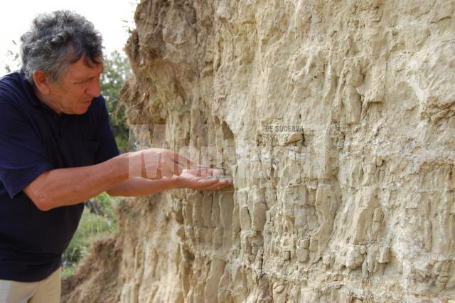 Manfred Jacob Vogt prelevând pigmenţi naturali dintr-o lutărie din Adâncata