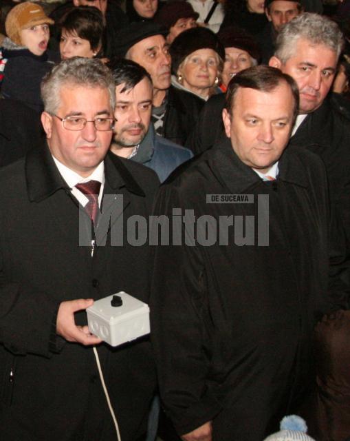 Primarul Sucevei, Ion Lungu, şi preşedintele Consiliului Judeţean, Gheorghe Flutur