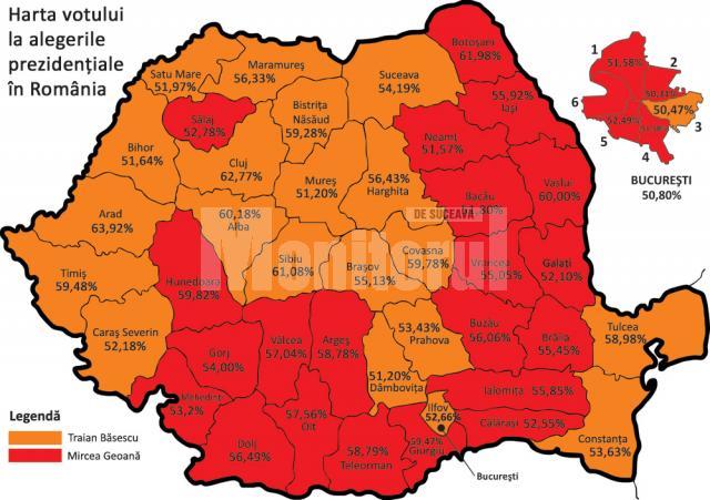 Rezultate: Suceava, singurul judeţ din Moldova în care a câştigat Traian Băsescu