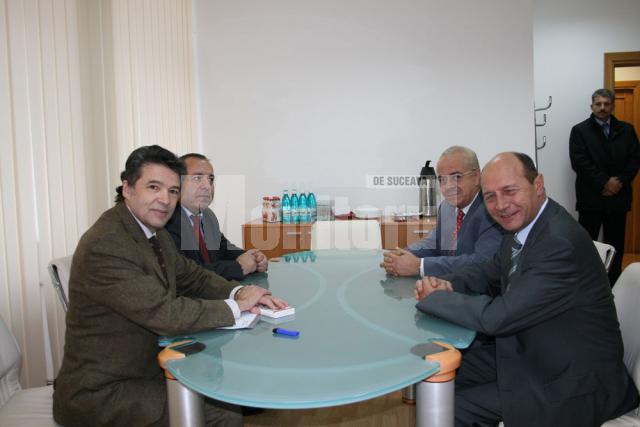Francois Fourmont alaturi de Presedintele Traian Basescu si Constantin Stroe