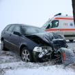 Accidentul a avut loc ieri după-amiază, pe drumul european 85, în apropiere de Cumpărătura