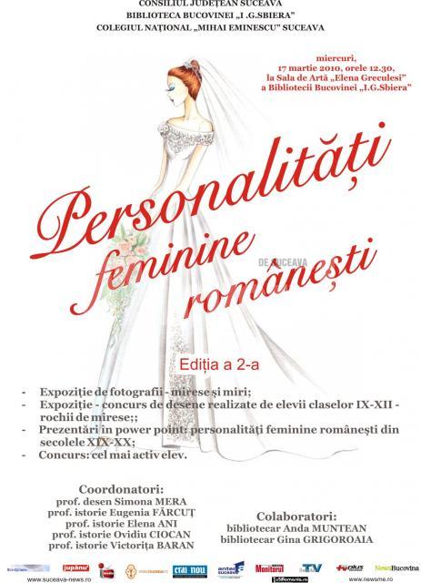 Ediţia a II-a: “Personalităţi feminine româneşti”