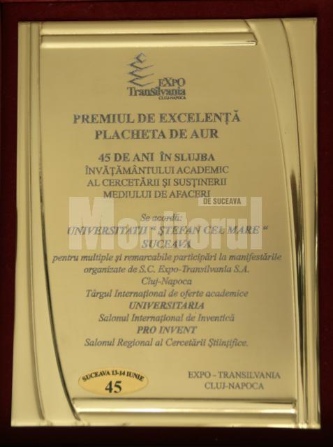 Recunoaştere: Premiu de excelenţă pentru Universitatea „Ştefan cel Mare”