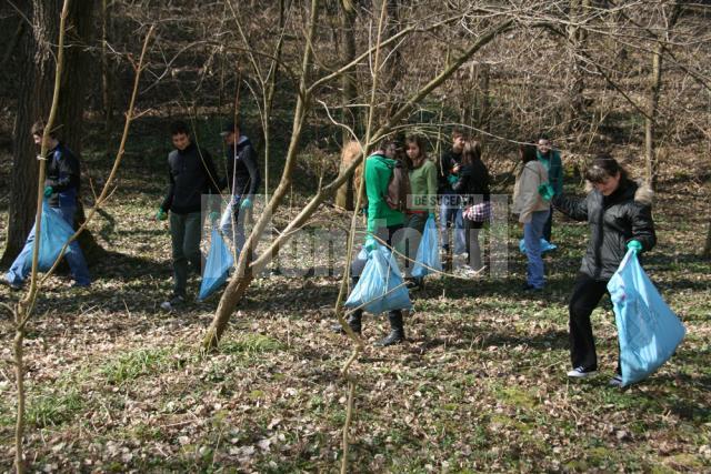 Ecologizare: Peste 1000 de saci de gunoi adunaţi din parcul Şipote