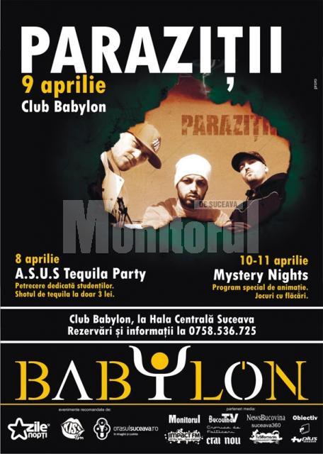 Vineri, 9 aprilie: Paraziţii, la Babylon