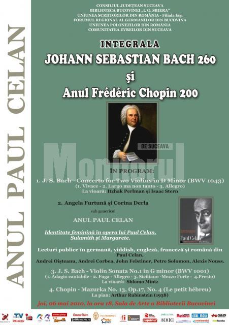 Eveniment: Integrala Johann Sebastian Bach - 260 şi Anul Frederic Chopin - 200