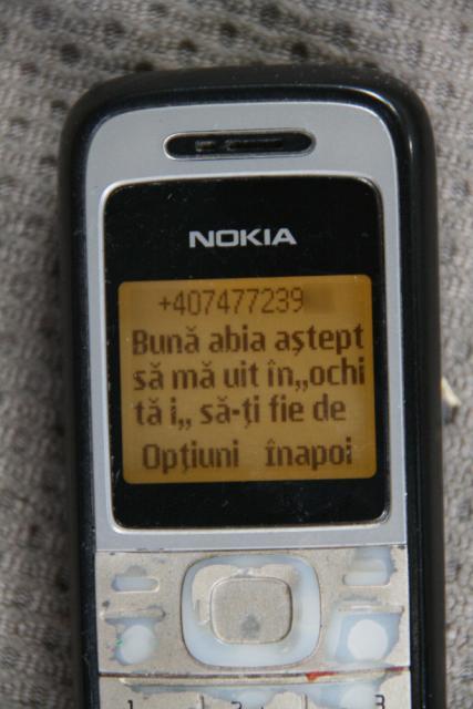 Unul dintre mesajele primite de Oana S. De pe numărul de telefon al preotului Şcheuleac