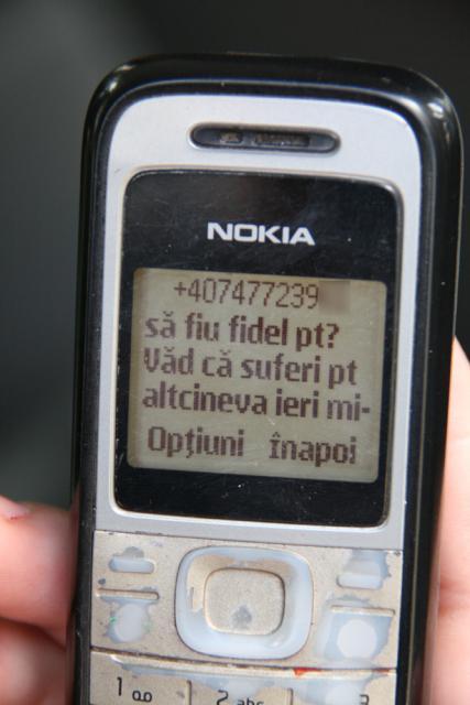 Unul dintre mesajele primite de Oana S. De pe numărul de telefon al preotului Şcheuleac