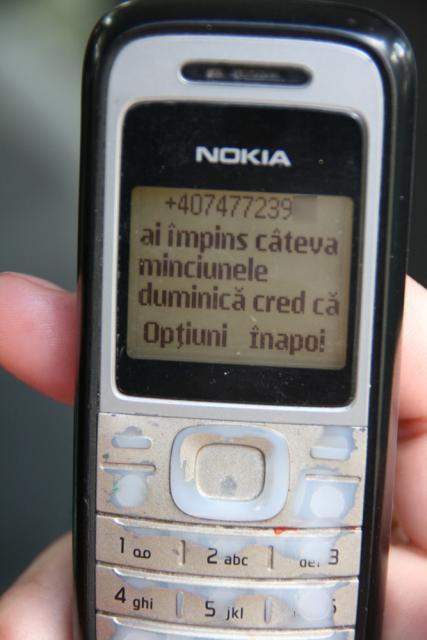 Unul dintre mesajele primite de Oana S. De pe numărul de telefon al preotului Şcheuleac