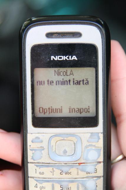 Unul dintre mesajele primite de Oana S. De pe numărul de telefon al preotului Şcheuleac