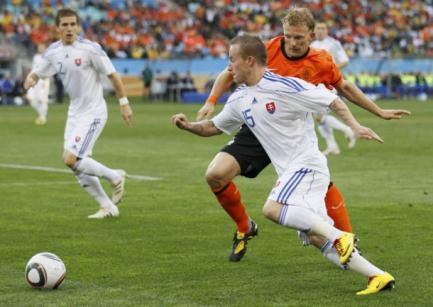 Reprezentativa Olandei s-a calificat în sferturile de finală ale Cupei Mondiale, după ce a învins  selecţionata Slovaciei