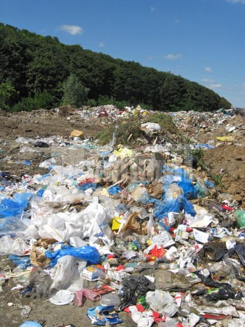 Păcăleală de proporţii: Munţi de resturi menajere, adunaţi la fosta groapă de gunoi a Sucevei