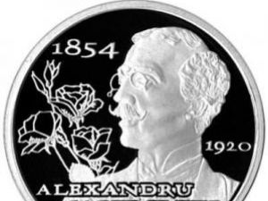 Monedă de argint BNR de 10 lei. 2009 - 155 ani de la nasterea poetului Alexandru Macedonski