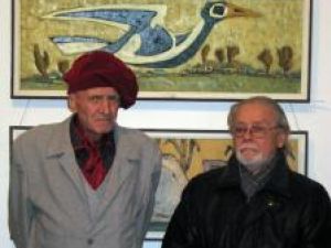 Maestrul Corneliu Tincu şi prietenul său, artistul plastic Adrian Bocancea