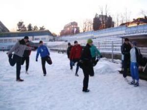 Handbaliştii suceveni rup zăpada pentru a se pune la punct cu pregătirea fizică