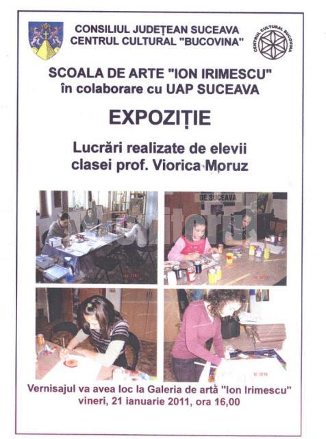 Galeria „Ion Irimescu”: Expoziţie cu lucrări realizate de elevii prof. Viorica Moruz