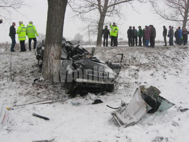 Cumplitul accident soldat cu patru morţi, petrecut pe DN 2E, la Brăieşti, în martie 2010