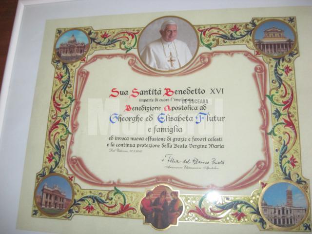 Gest: Flutur a primit „binecuvântarea apostolică” de la Papa Benedict