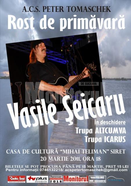 Vasile Şeicaru, în concert la Siret