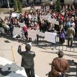 Ieri s-a desfăşurat al patrulea protest autorizat al profesorilor în faţa Palatului Administrativ