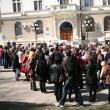 Ieri s-a desfăşurat al patrulea protest autorizat al profesorilor în faţa Palatului Administrativ