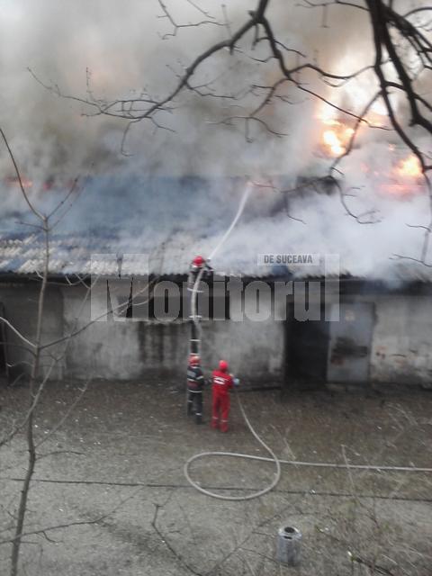 Câteva scântei sărite în urma tăierii cu flexul a unei hote, cauza incendiului de la fosta fabrică de mobilă GMG