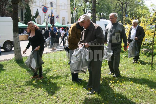 Social-democraţii au văruit copacii şi au curăţat spaţiile verzi