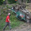 Maşină răsturnată la probele de trial Foto: orasulsuceava.ro